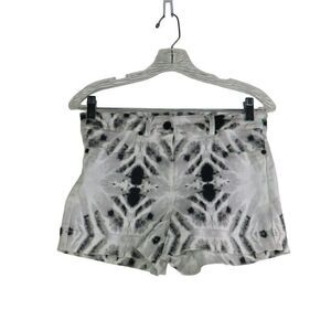 Kooka Tie-Dye Booty Shorts Women's Size 38 White Black Belt Loops Pockets